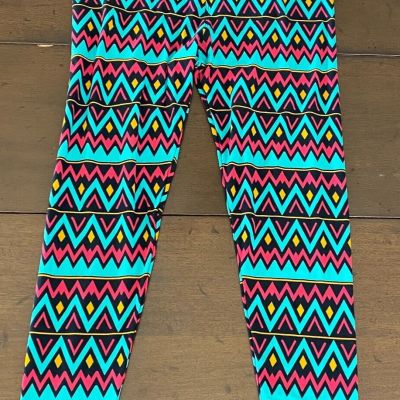 LuLaRoe Leggings Womens Tall & Curvy Multicolor Printed Performance Pull-On